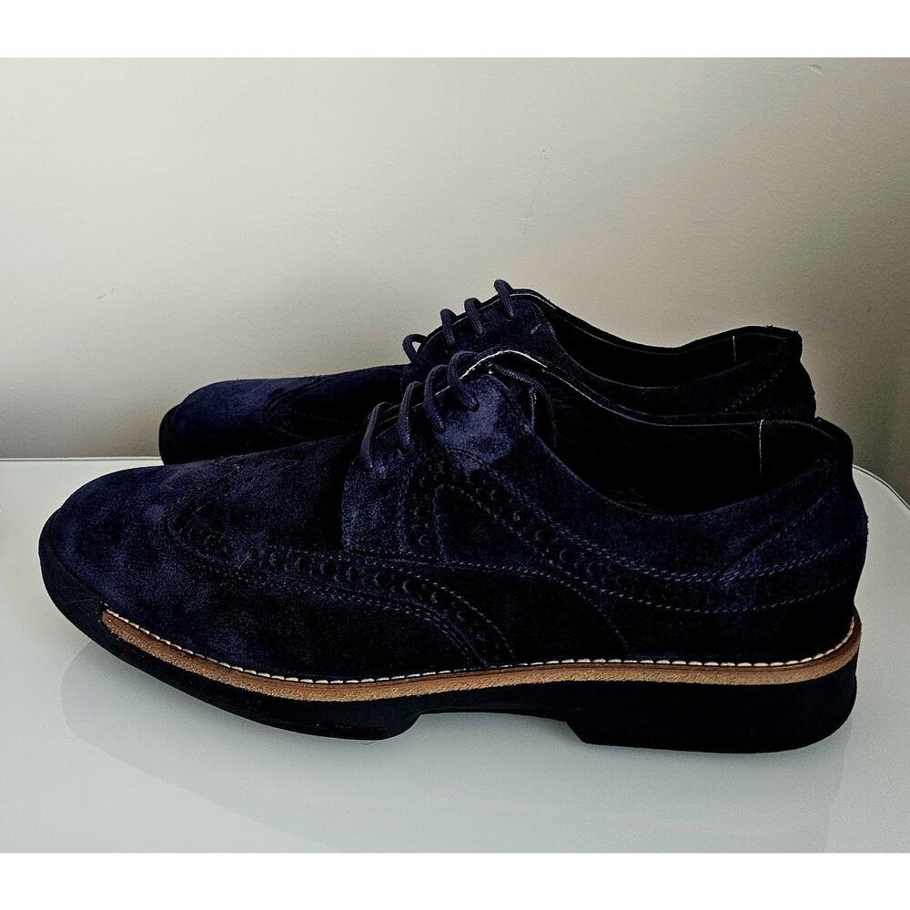 Arturo Calle Men’s Suede Leather Oxford Shoes Blue Wingtip Size US 9 EU 43 Casua - Picture 7 of 10